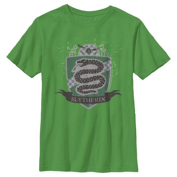 fifth sun Boy's Harry Potter Slytherin House Shield T-Shirt