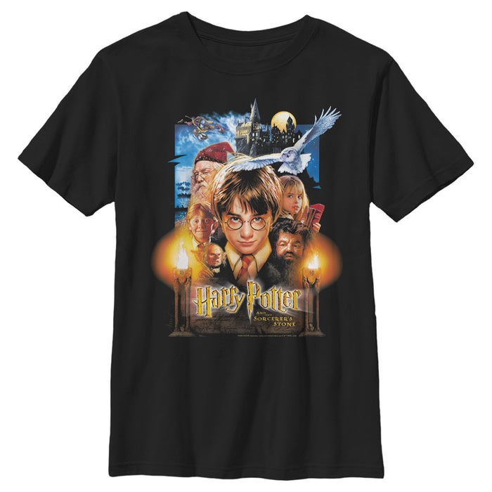fifth sun Boy's Harry Potter Sorcerer's Stone Movie Poster T-Shirt