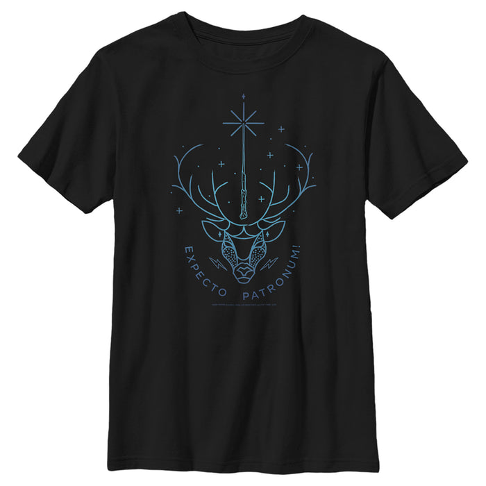 fifth sun Boy's Harry Potter Stag Patronus Line Art T-Shirt