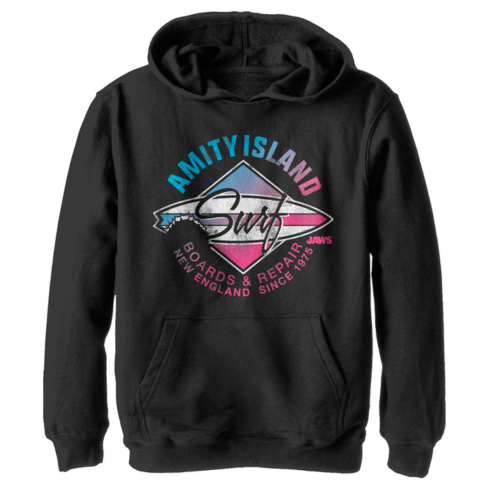 fifth sun Boy's Jaws Amity Island Surfboard Repair Pull Over Hoodie