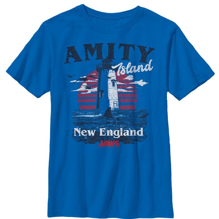 fifth sun Boy's Jaws Amity Island Tourist Lighthouse T-Shirt