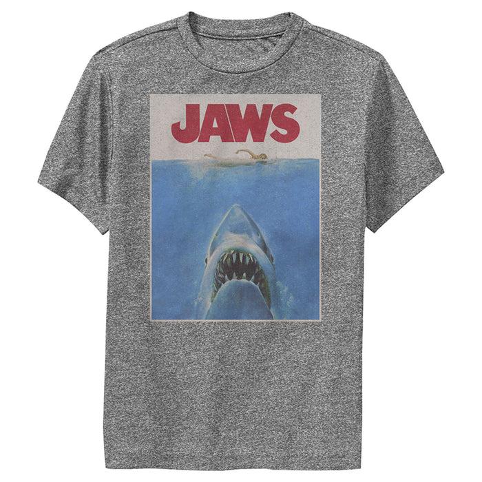 fifth sun Boy's Jaws Retro Distressed Poster Performance Tee