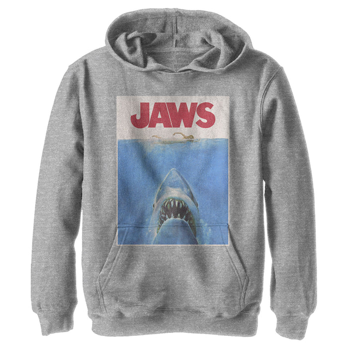 Fifth Sun Boy's Jaws Retro Distressed Poster Pull Over Hoodie