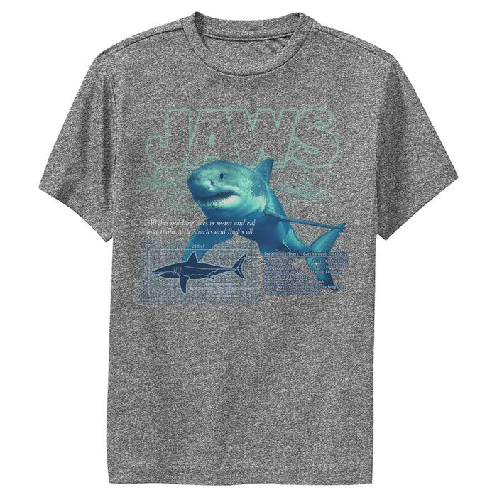 fifth sun Boy's Jaws Shark Blueprint Performance Tee
