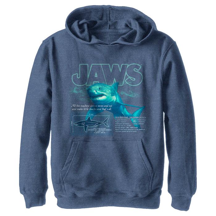 Fifth Sun Boy's Jaws Shark Blueprint Pull Over Hoodie