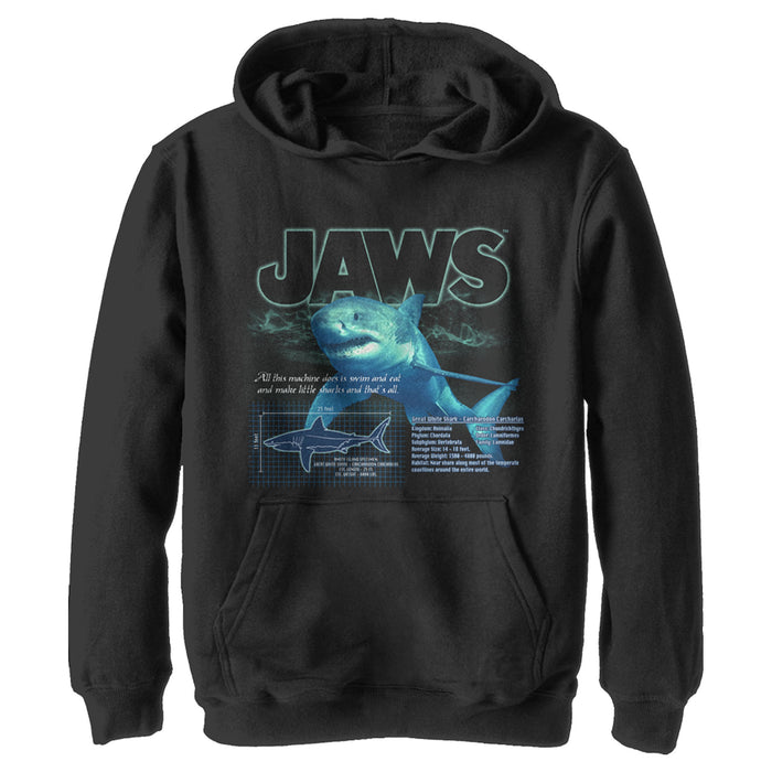 fifth sun Boy's Jaws Shark Blueprint Pull Over Hoodie
