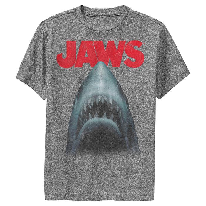 fifth sun Boy's Jaws Shark Teeth Poster Performance Tee
