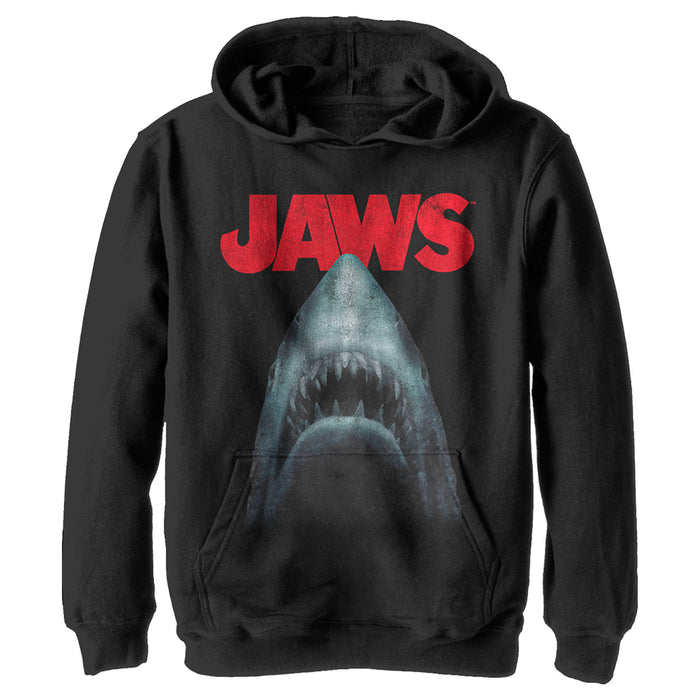 fifth sun Boy's Jaws Shark Teeth Poster Pull Over Hoodie