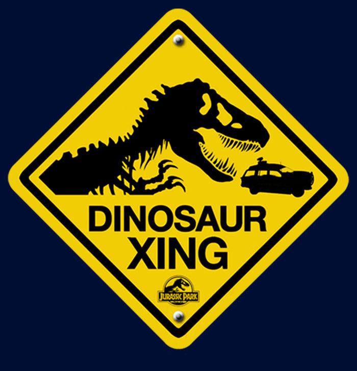 Fifth Sun Boy's Jurassic Park Dinosaur Crossing Sign T-Shirt