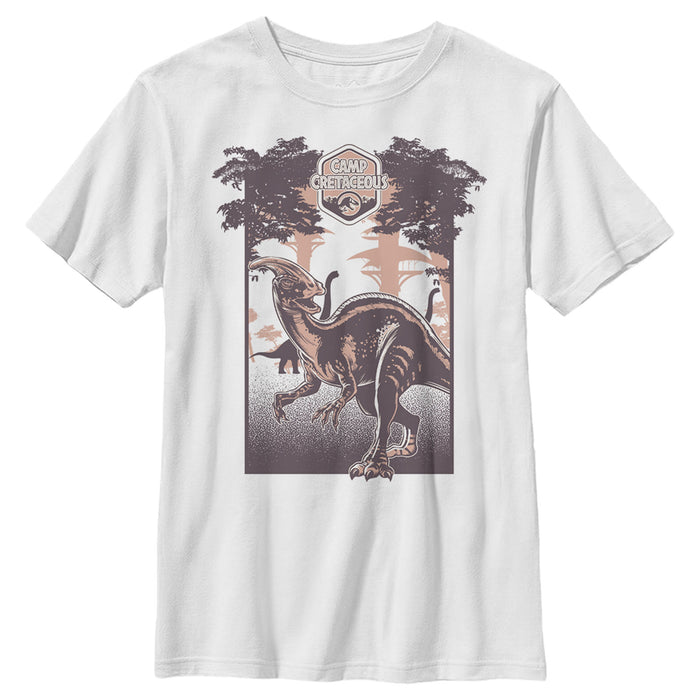fifth sun Boy's Jurassic World: Camp Cretaceous Dinosaur Travel Poster T-Shirt