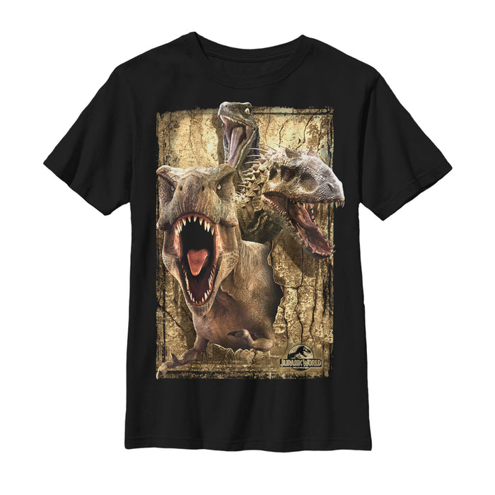 fifth sun Boy's Jurassic World Dinosaur Collage T-Shirt