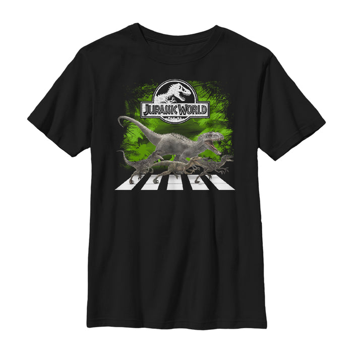 fifth sun Boy's Jurassic World Dinosaur Crosswalk T-Shirt