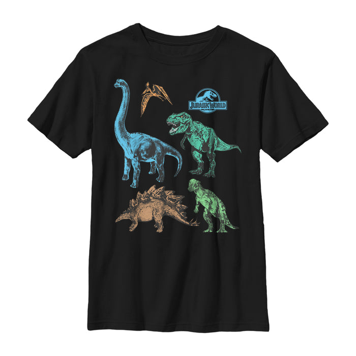 fifth sun Boy's Jurassic World Dinosaur Party T-Shirt