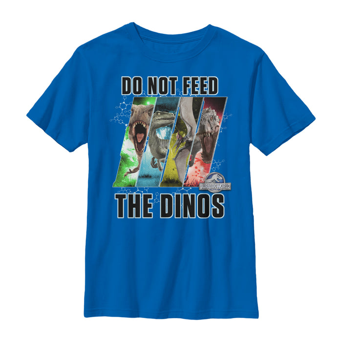 fifth sun Boy's Jurassic World Do Not Feed Dino Panel T-Shirt