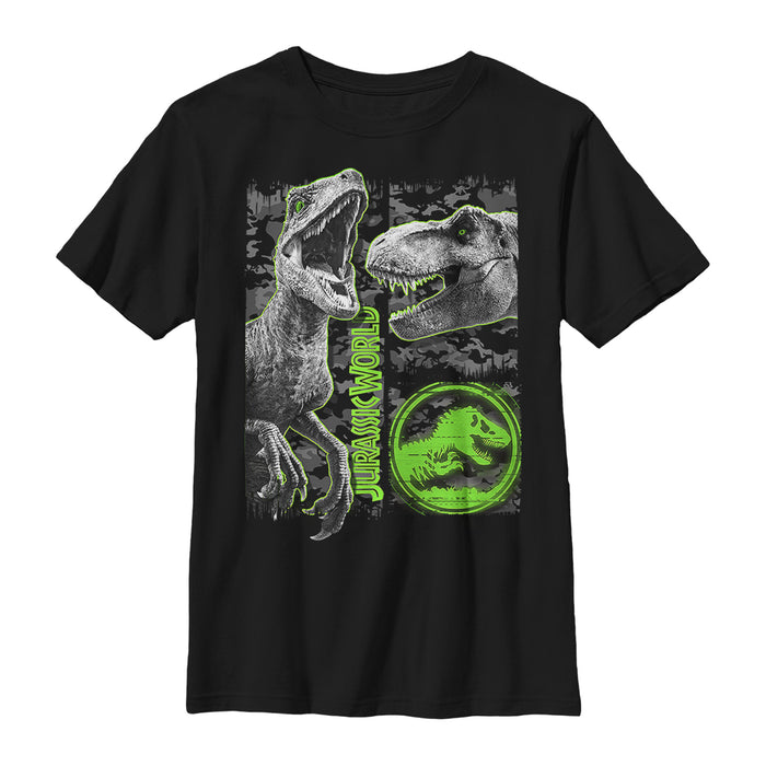 fifth sun Boy's Jurassic World: Fallen Kingdom Camo Print Dinosaurs T-Shirt