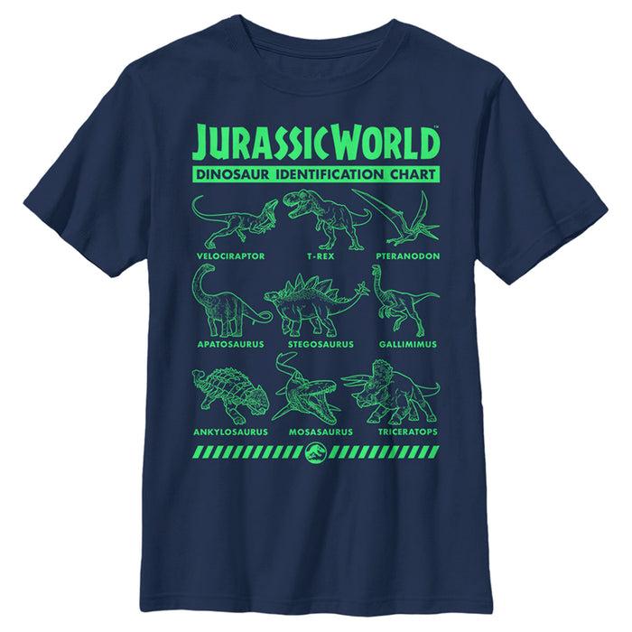fifth sun Boy's Jurassic World Fallen Kingdom Dinosaur Identification Card T-Shirt