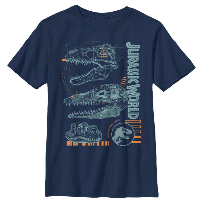 fifth sun Boy's Jurassic World Fallen Kingdom Fossil Dinosaur Skulls T-Shirt