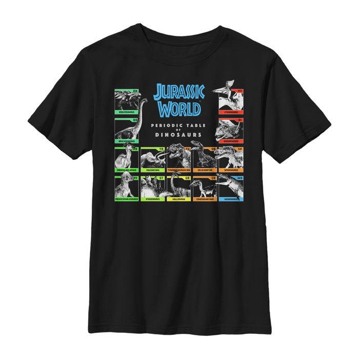 fifth sun Boy's Jurassic World Periodic Table of Dinosaurs T-Shirt
