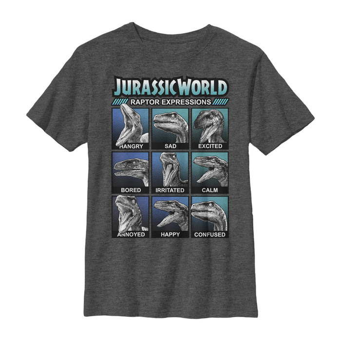 fifth sun Boy's Jurassic World Velociraptor Expressions T-Shirt