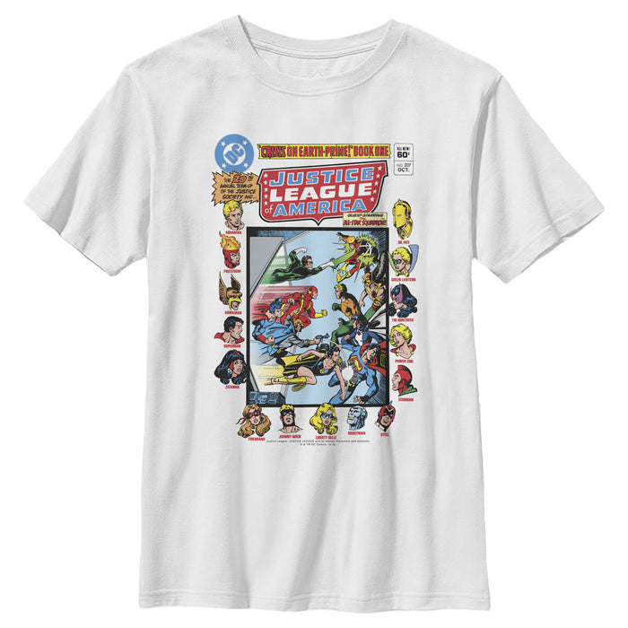 fifth sun Boy's Justice League JLA Character Spread T-Shirt