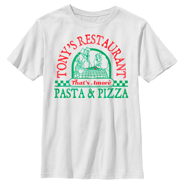 fifth sun Boy's Lady and the Tramp Tony's Pasta & Pizza Restaurant T-Shirt
