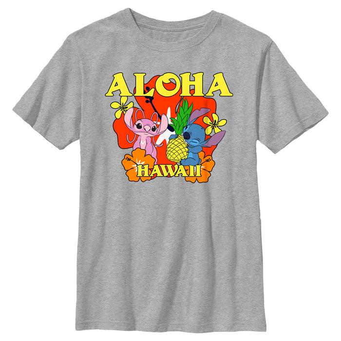 fifth sun Boy's Lilo & Stitch Aloha Hawaii Angel and Stitch T-Shirt