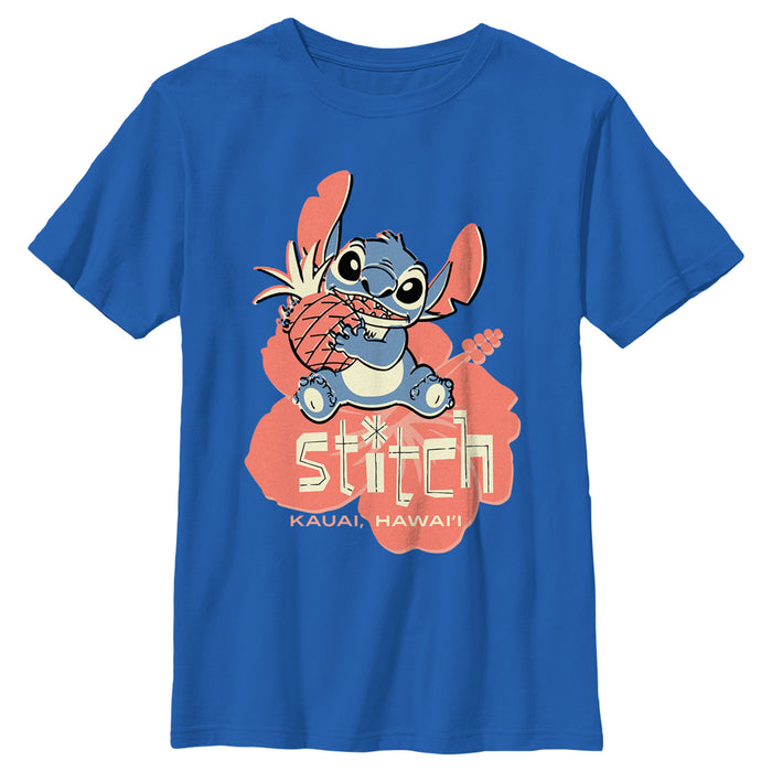 fifth sun Boy's Lilo & Stitch Kauai Pineapple Stitch T-Shirt