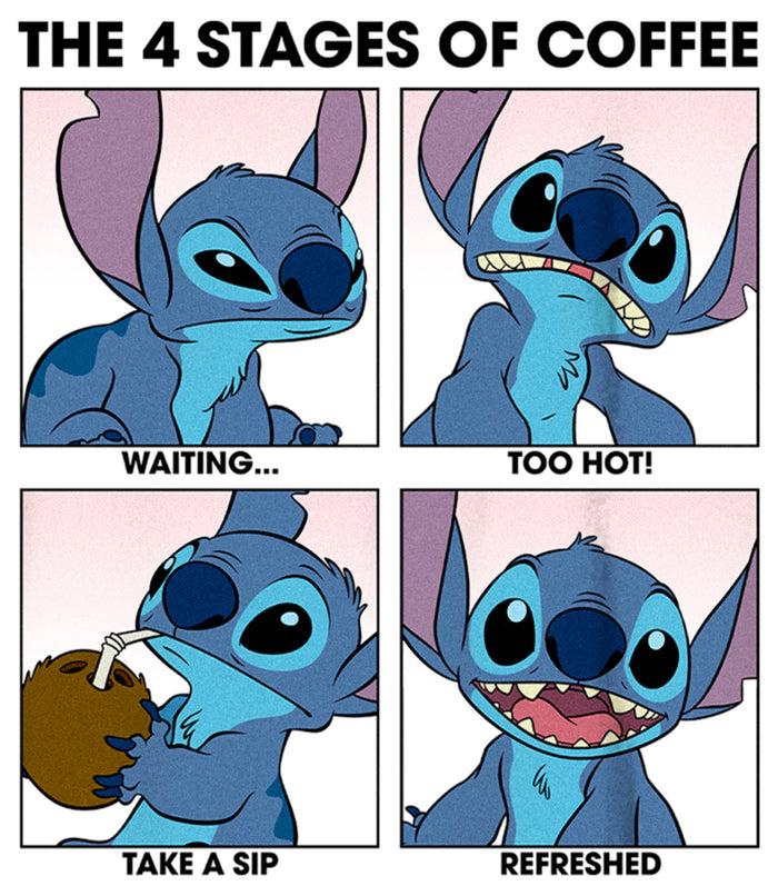 Fifth Sun Boy's Lilo & Stitch The 4 Stages Of Coffee T-Shirt