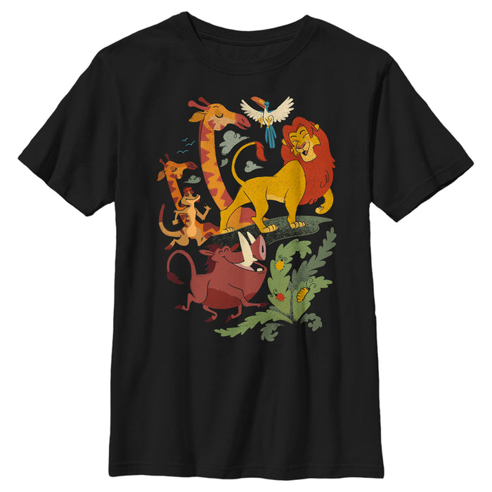 fifth sun Boy's Lion King Cartoon Jungle Friends T-Shirt