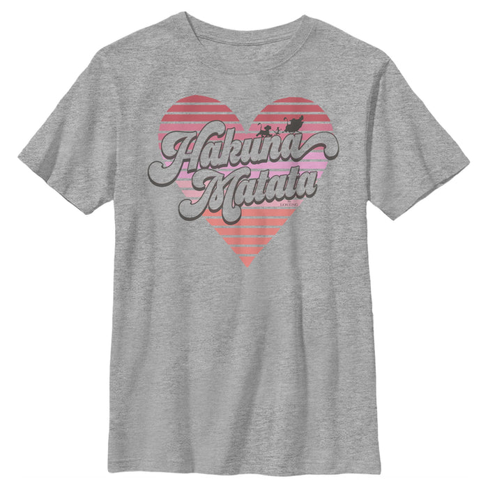 fifth sun Boy's Lion King Hakuna Matata Stripe Heart T-Shirt