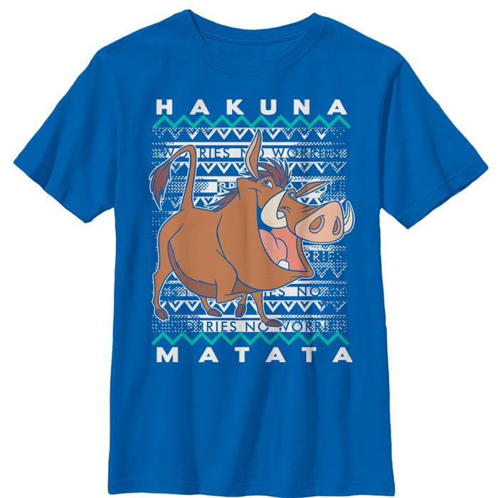 fifth sun Boy's Lion King Pumbaa Diagonal Stripe T-Shirt