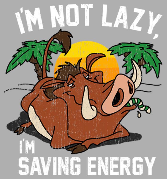 Fifth Sun Boy's Lion King Pumbaa I'm Not Lazy I'm Saving Energy T-Shirt