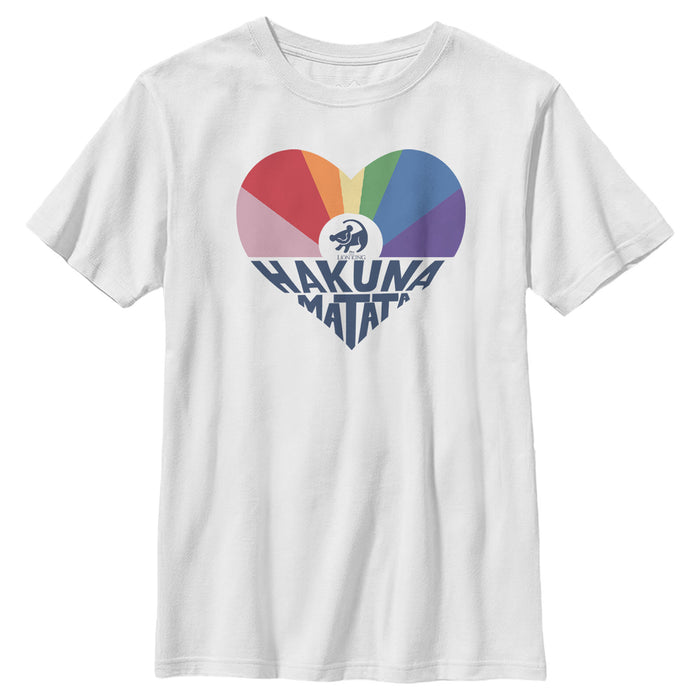 fifth sun Boy's Lion King Rainbow Hakuna Matata Heart T-Shirt