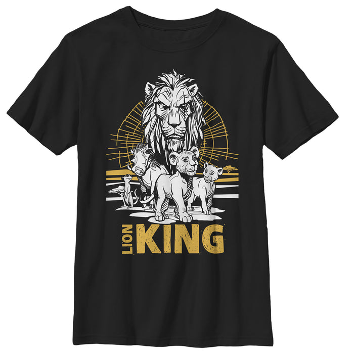 Fifth Sun Boy's Lion King Savannah Sunset Crew T-Shirt