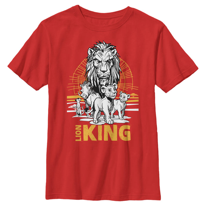 Fifth Sun Boy's Lion King Savannah Sunset Crew T-Shirt