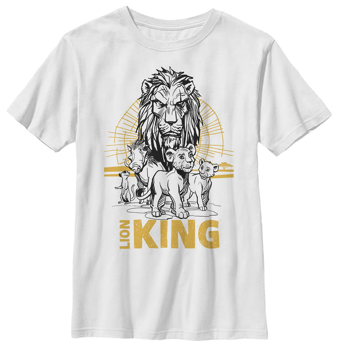 fifth sun Boy's Lion King Savannah Sunset Crew T-Shirt