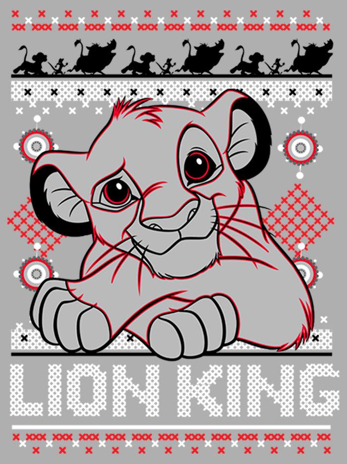 Fifth Sun Boy's Lion King Simba Ugly Christmas Sweater Print T-Shirt
