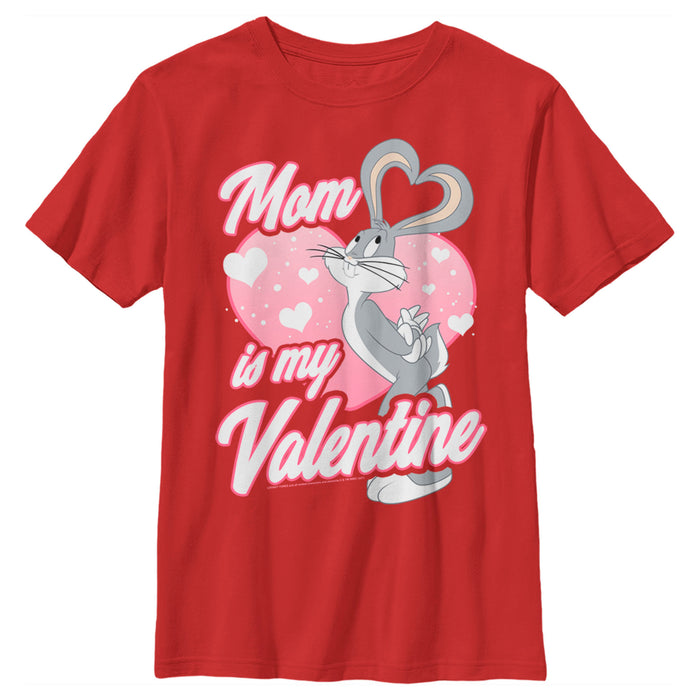 fifth sun Boy's Looney Tunes Bugs Bunny Mom is my Valentine T-Shirt