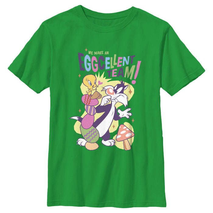 fifth sun Boy's Looney Tunes Easter Tweety and Sylvester We Make an Eggcellent Team T-Shirt