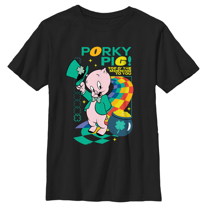 fifth sun Boy's Looney Tunes Porky Top o’ the Morning to You T-Shirt