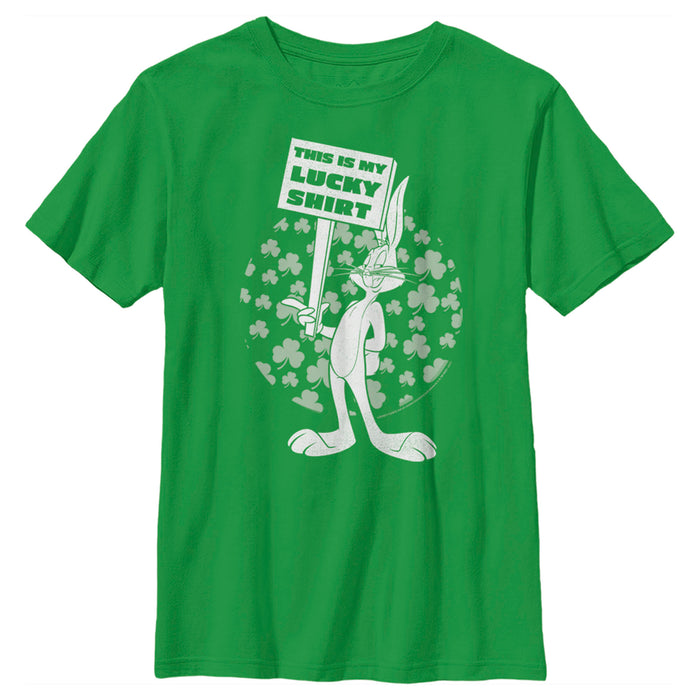 fifth sun Boy's Looney Tunes St. Patrick's Day Bugs Bunny This is My Lucky Shirt T-Shirt