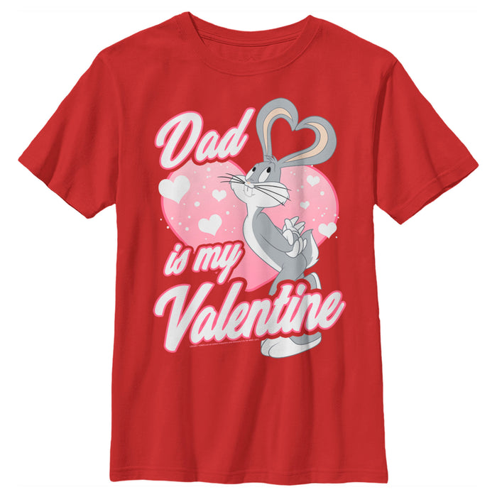 fifth sun Boy's Looney Tunes Valentine's Day Bugs Bunny Dad is my Valentine T-Shirt