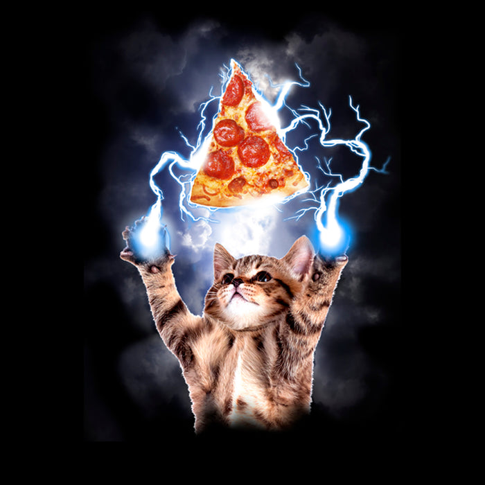 Fifth Sun Boy's Lost Gods Cat Pizza Lightning Power T-Shirt