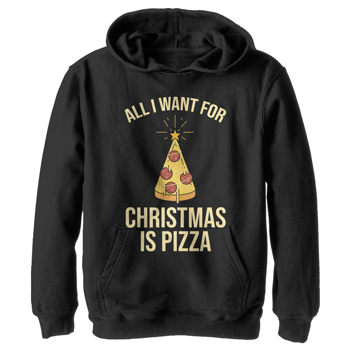 fifth sun Boy's Lost Gods Christmas Is Pizza Pull Over Hoodie