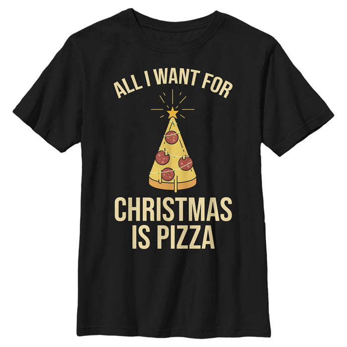fifth sun Boy's Lost Gods Christmas Is Pizza T-Shirt