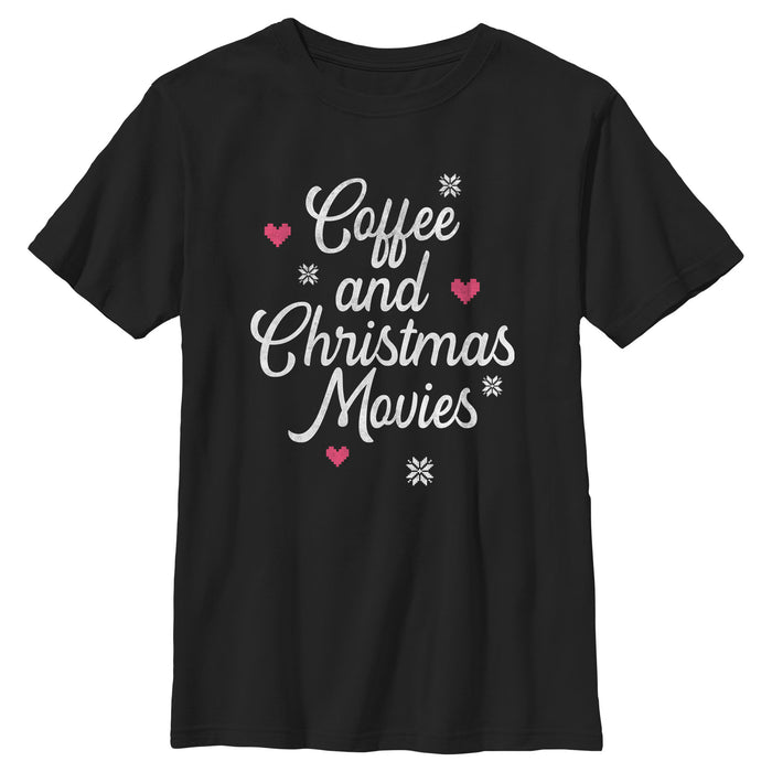 fifth sun Boy's Lost Gods Coffee and Christmas Movies Distressed T-Shirt