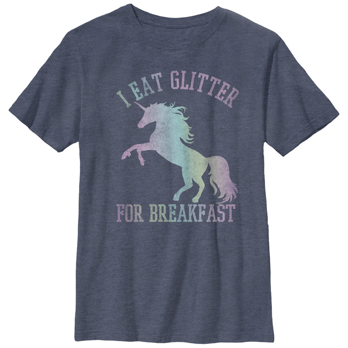 fifth sun Boy's Lost Gods Glitter Breakfast Unicorn T-Shirt