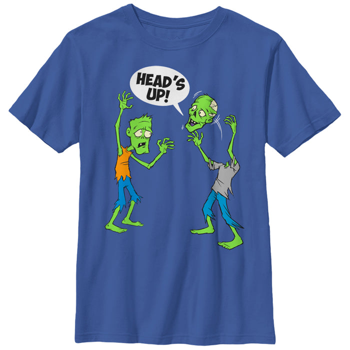 fifth sun Boy's Lost Gods Halloween Zombie Heads Up T-Shirt