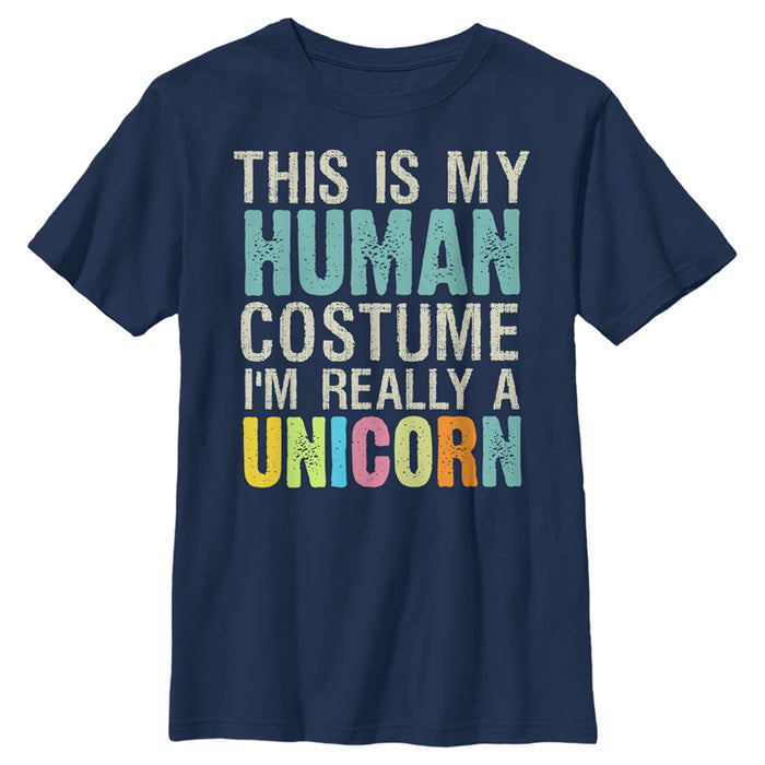 fifth sun Boy's Lost Gods Unicorn in Human Costume T-Shirt