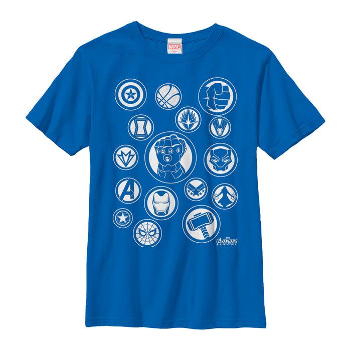 fifth sun Boy's Marvel Avengers: Avengers: Infinity War Character Badges T-Shirt